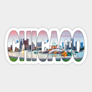 CHICAGO - Illinois USA Buckingham Fountain Sunset Sticker